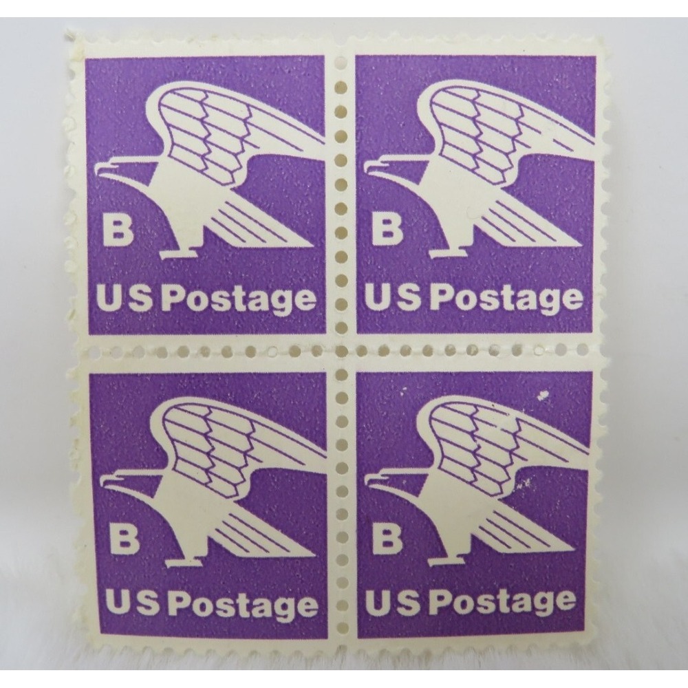 US - 1981 - (18 Cents) Purple Non-Denominated‎ Eagle B Stamp 1820 4 Stamps